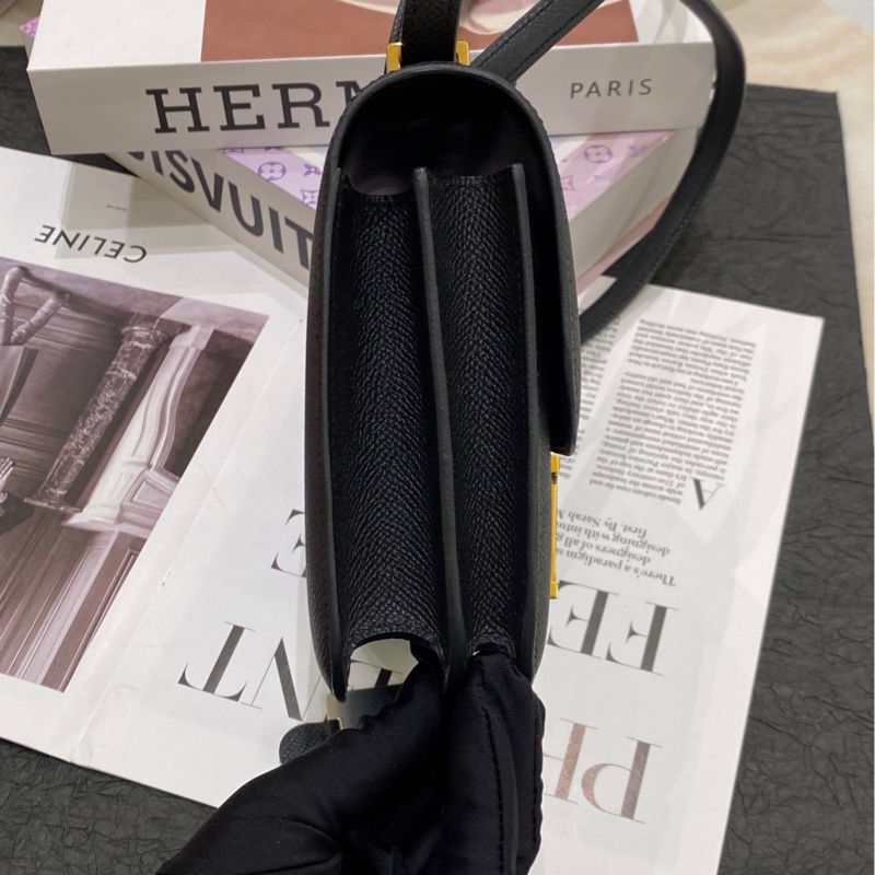Hermes/愛馬仕mini constance康康19 黑金-3