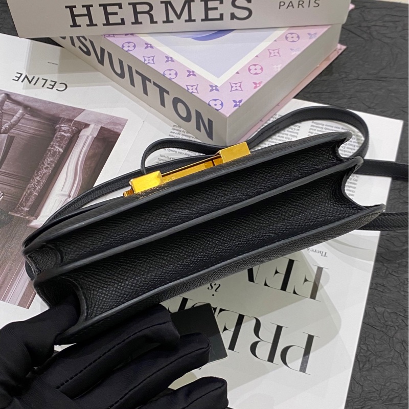 Hermes/愛馬仕mini constance康康19 黑金-5