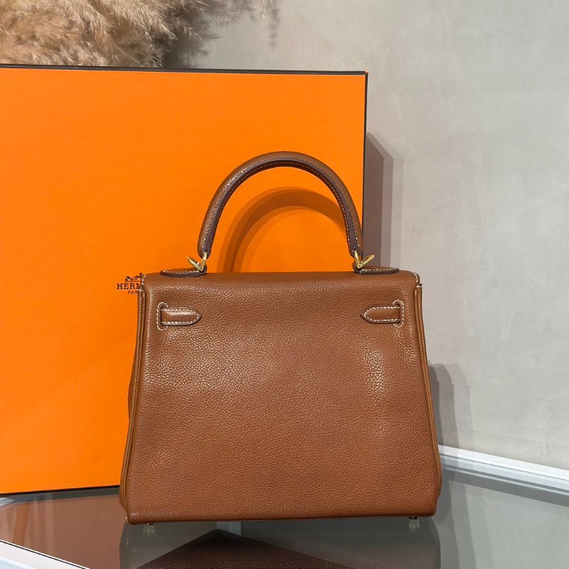 HERMES Kelly 25 馬鞍皮 - 金棕金 Z-4