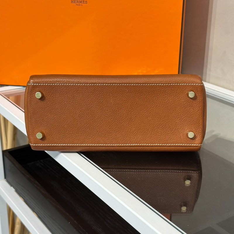 HERMES Kelly 25 馬鞍皮 - 金棕金 Z-5