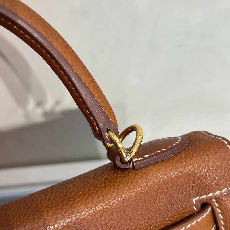 HERMES Kelly 25 馬鞍皮 - 金棕金 Z-7