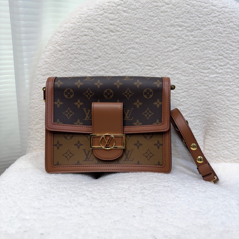 🍂路易威登中號達芙妮LV原花雙色金釦達芙妮 Dauphine MM側背包M45958-3