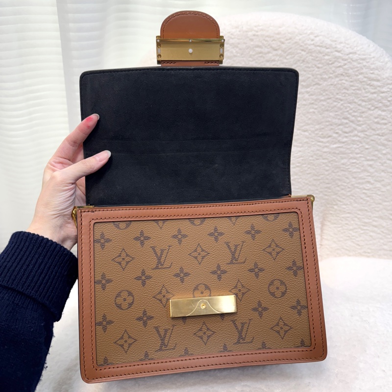 🍂路易威登中號達芙妮LV原花雙色金釦達芙妮 Dauphine MM側背包M45958-8