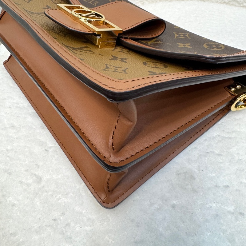 🍂路易威登中號達芙妮LV原花雙色金釦達芙妮 Dauphine MM側背包M45958-13