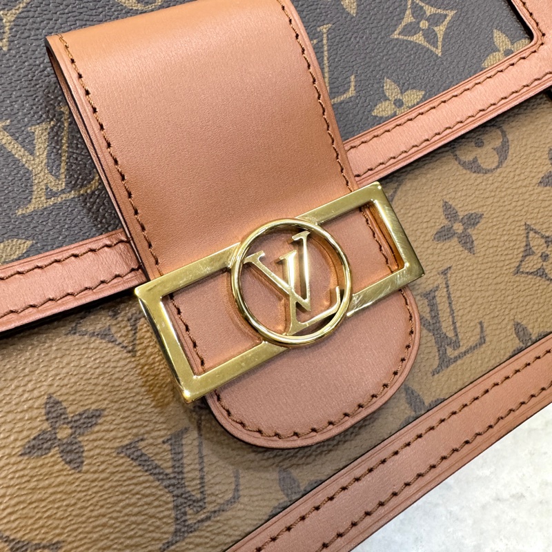 🍂路易威登中號達芙妮LV原花雙色金釦達芙妮 Dauphine MM側背包M45958-18