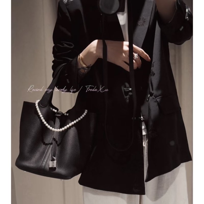 HERMES Picotin 22 - 黑銀 B-1