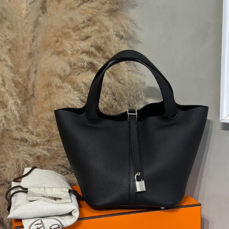 HERMES Picotin 22 - 黑銀 B-8