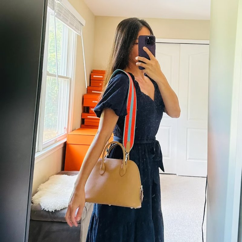 HERMES Bolide 25 - 餅乾銀配編織背帶 U-1