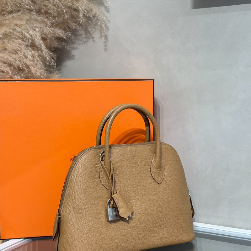 HERMES Bolide 25 - 餅乾銀配編織背帶 U-2