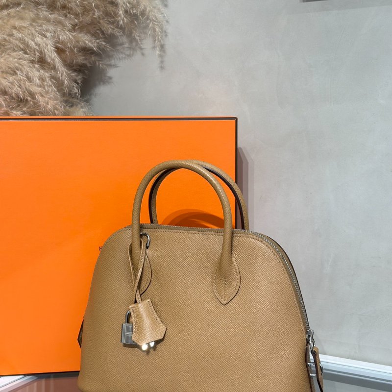 HERMES Bolide 25 - 餅乾銀配編織背帶 U-3