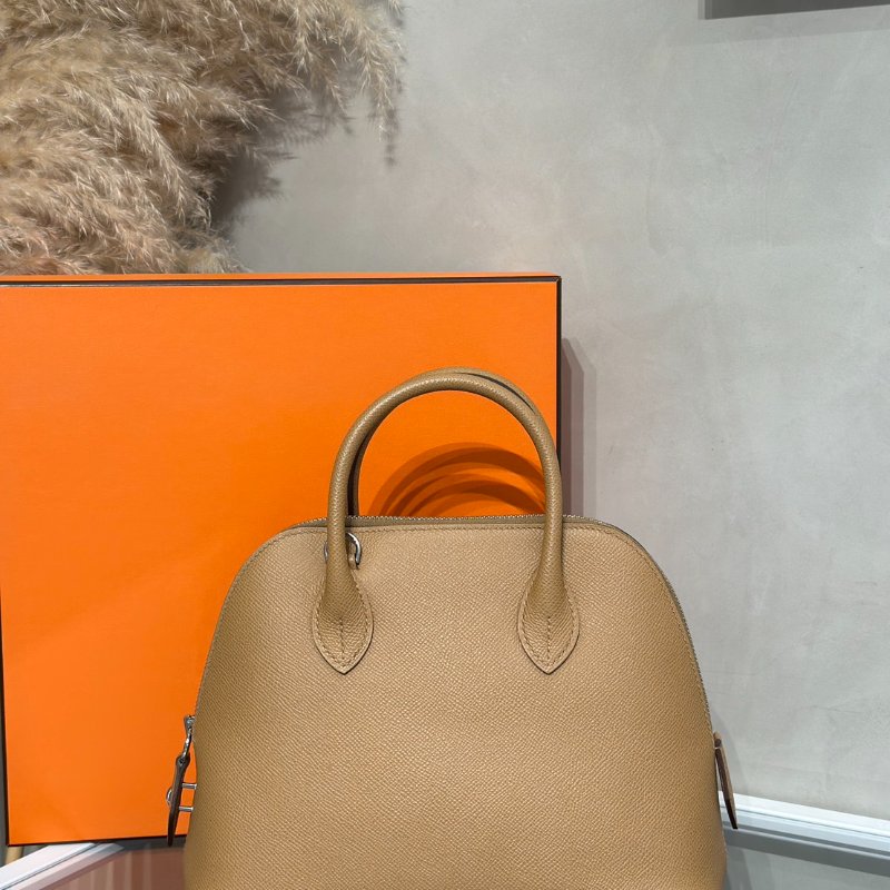 HERMES Bolide 25 - 餅乾銀配編織背帶 U-4