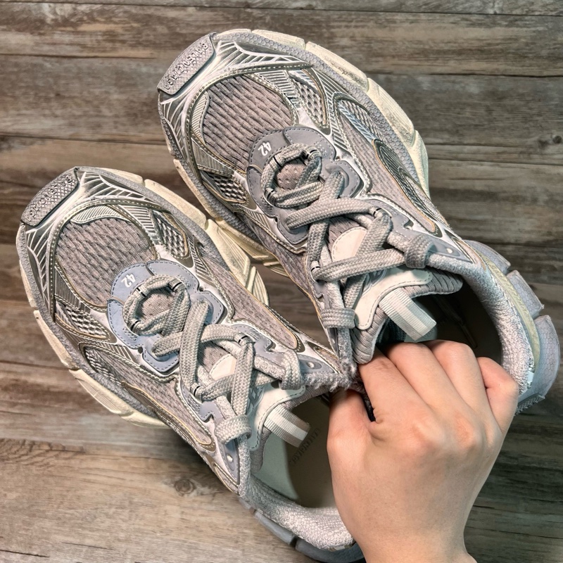 巴黎世家 Balenciaga xxxl 3xl 做舊款 老爹鞋 白銀 42碼-4