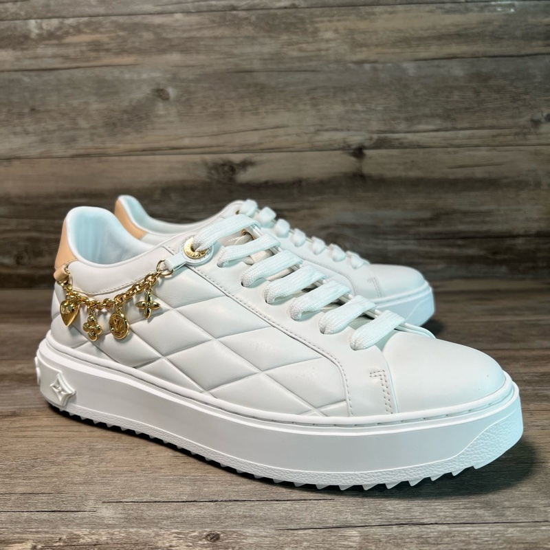 閒置新未使用 LV路易威登 time out 女款 白棕38.5碼-1