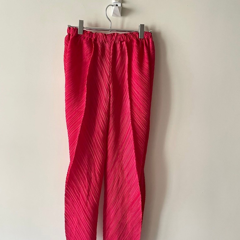 ▪️富貴選物FUGUEI▪️PP  三宅一生 玫瑰粉色 八片斜紋長褲-5