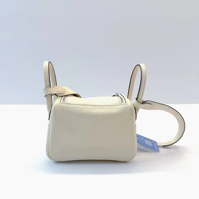 購証☺️ Hermes lindy mini 奶油白銀扣 w刻 swift皮 配件：盒子 塵袋 小票-2