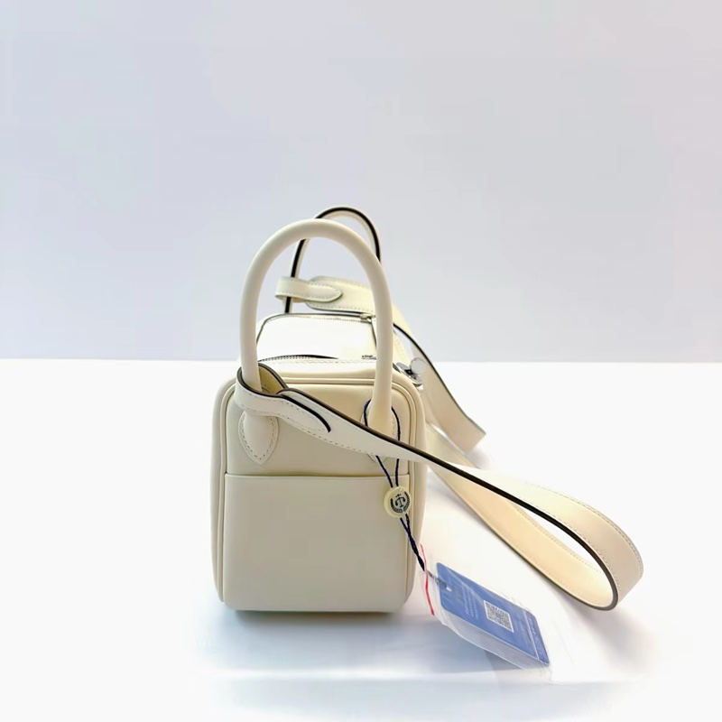 購証☺️ Hermes lindy mini 奶油白銀扣 w刻 swift皮 配件：盒子 塵袋 小票-3