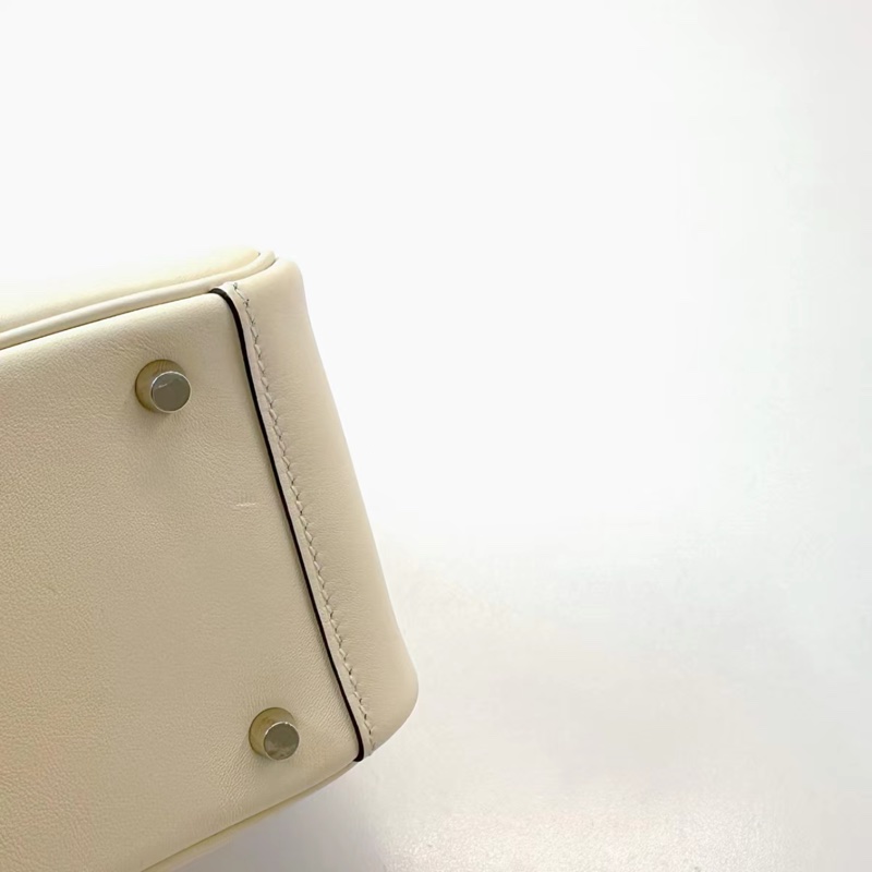 購証☺️ Hermes lindy mini 奶油白銀扣 w刻 swift皮 配件：盒子 塵袋 小票-5