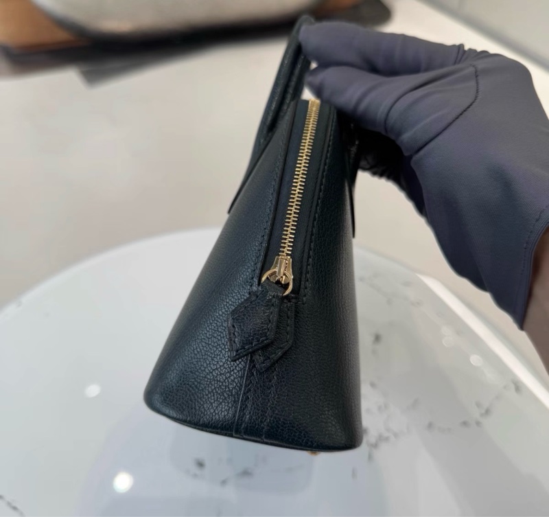 Hermes愛馬仕 mini bolide 6O松柏綠/金扣 山羊皮 k刻 o-3