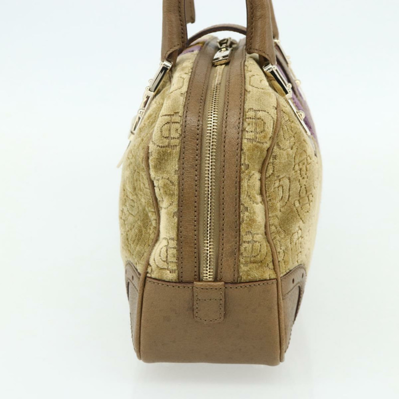 【日本直送】GUCCI 馬銜扣波士頓包 絲絨 金米色 145770 正品 176490V-3