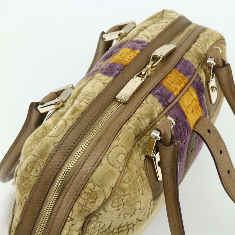 【日本直送】GUCCI 馬銜扣波士頓包 絲絨 金米色 145770 正品 176490V-5