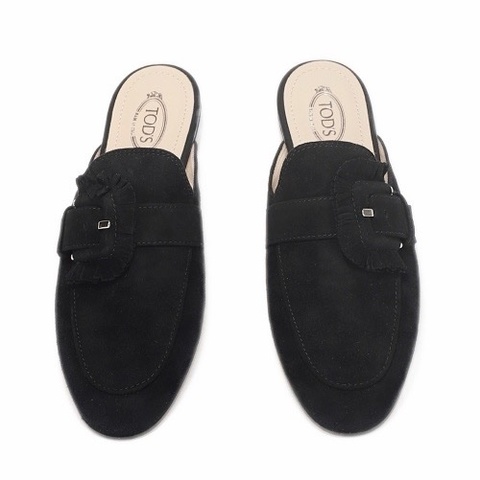 Tod's 女士 流蘇邊搭扣無帶穆勒鞋35 35.5 36碼