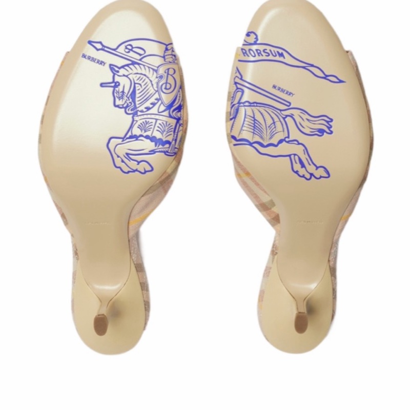 Burberry 女士 Mews 格紋高跟涼鞋36 38 39 41碼跟高: 6.5cm-1