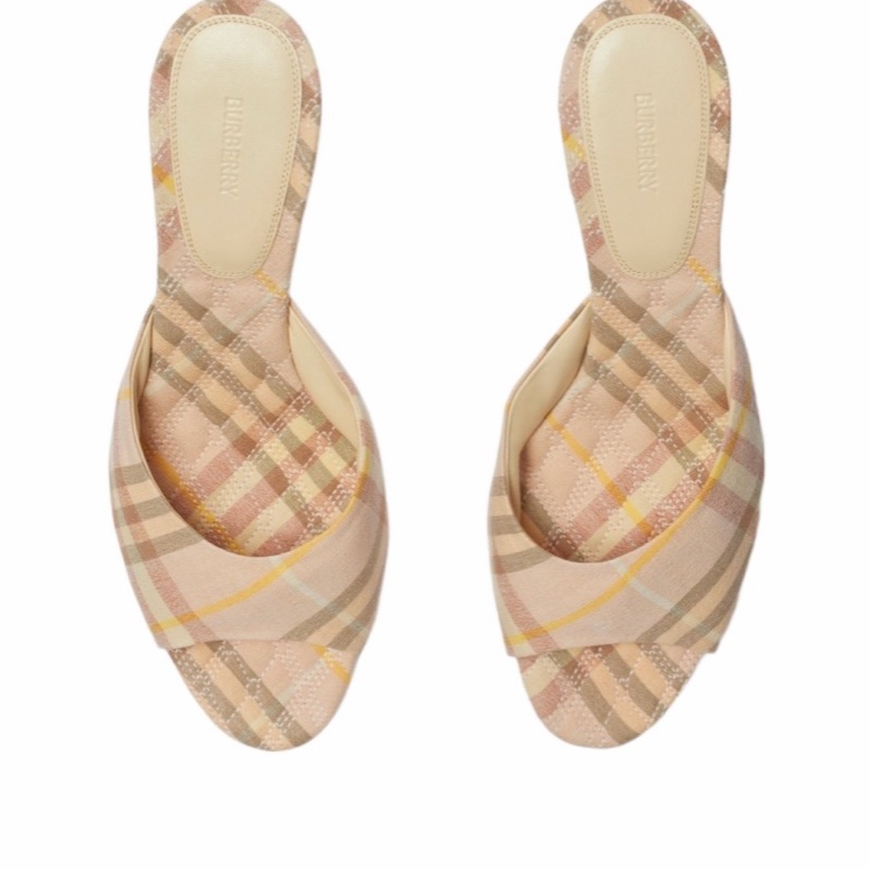 Burberry 女士 Mews 格紋高跟涼鞋36 38 39 41碼跟高: 6.5cm-2