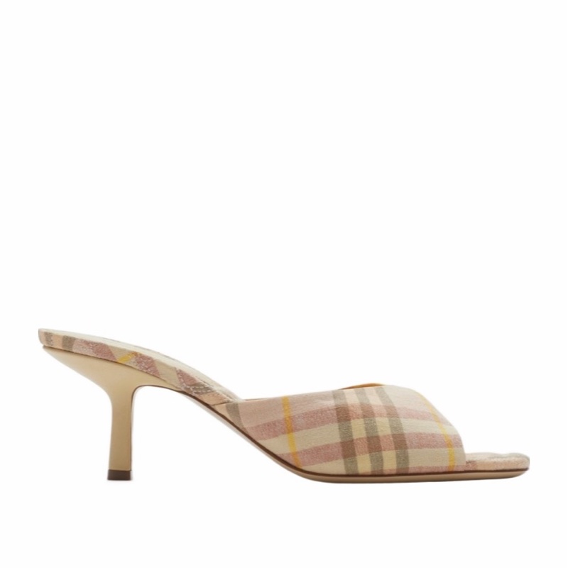 Burberry 女士 Mews 格紋高跟涼鞋36 38 39 41碼跟高: 6.5cm-3