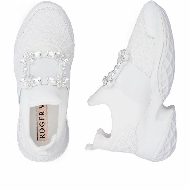 Roger Vivier 女士 Viv' Run 鑲鑽方扣休閒運動鞋34 34.5 35 35.5 36 36.5 37 37.5 38 38.5 39 39.5 40 40.5 41 41.5 42碼跟高: 7.5cm-3