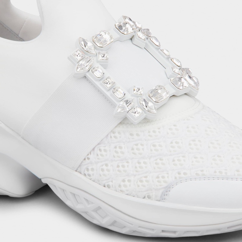 Roger Vivier 女士 Viv' Run 鑲鑽方扣休閒運動鞋34 34.5 35 35.5 36 36.5 37 37.5 38 38.5 39 39.5 40 40.5 41 41.5 42碼跟高: 7.5cm-6