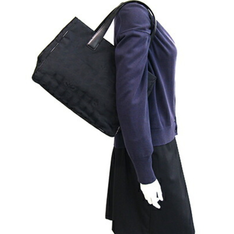 香奈兒新款旅行系列手袋 MM A15991 黑色尼龍帆布皮革女士可可標誌 CHANEL-8