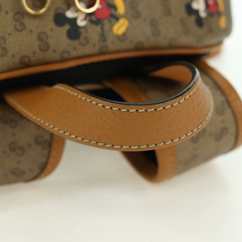 【日本直送】GUCCI Micro GG Supreme Disney 雙肩包 PVC 米色 金色 552884 正品 YKZ1317M-6