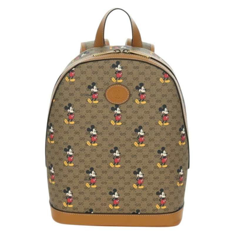 【日本直送】GUCCI Micro GG Supreme Disney 雙肩包 PVC 米色 金色 552884 正品 YKZ1317M-12