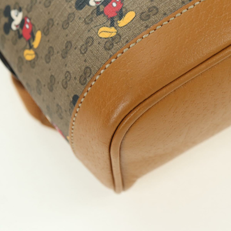 【日本直送】GUCCI Micro GG Supreme Disney 雙肩包 PVC 米色 金色 552884 正品 YKZ1317M-15