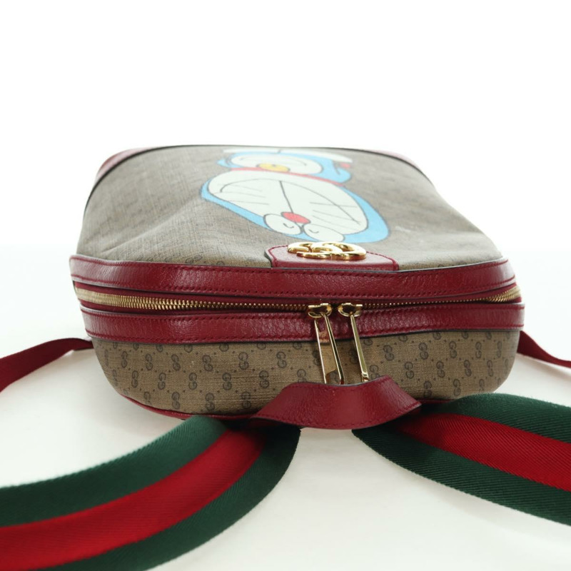 【日本直送】GUCCI Micro GG Supreme哆啦A夢雙肩包 PVC 米色 金色 647816 正品 YKZ1360M-5