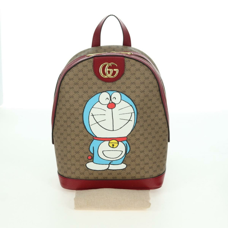 【日本直送】GUCCI Micro GG Supreme哆啦A夢雙肩包 PVC 米色 金色 647816 正品 YKZ1360M-11