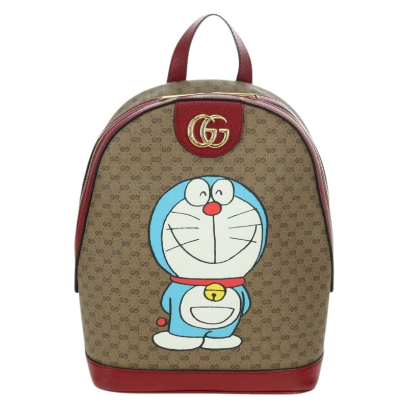 【日本直送】GUCCI Micro GG Supreme哆啦A夢雙肩包 PVC 米色 金色 647816 正品 YKZ1360M-12