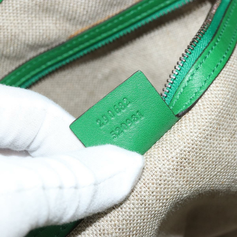 【日本直送】GUCCI 鏈條單肩包 皮革 綠色 金色 290682 正品 YKZ1530A-10