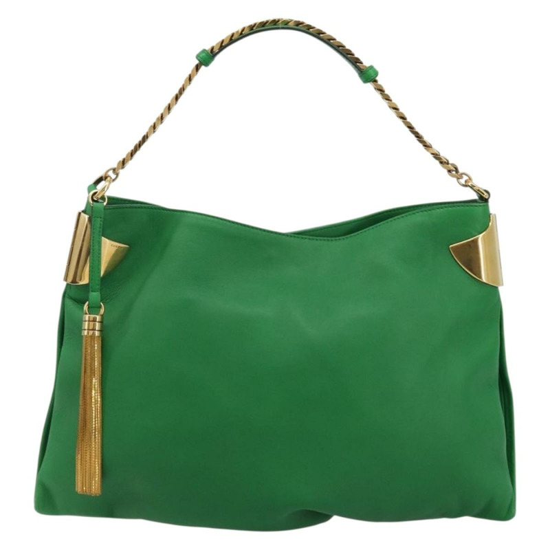 【日本直送】GUCCI 鏈條單肩包 皮革 綠色 金色 290682 正品 YKZ1530A-12