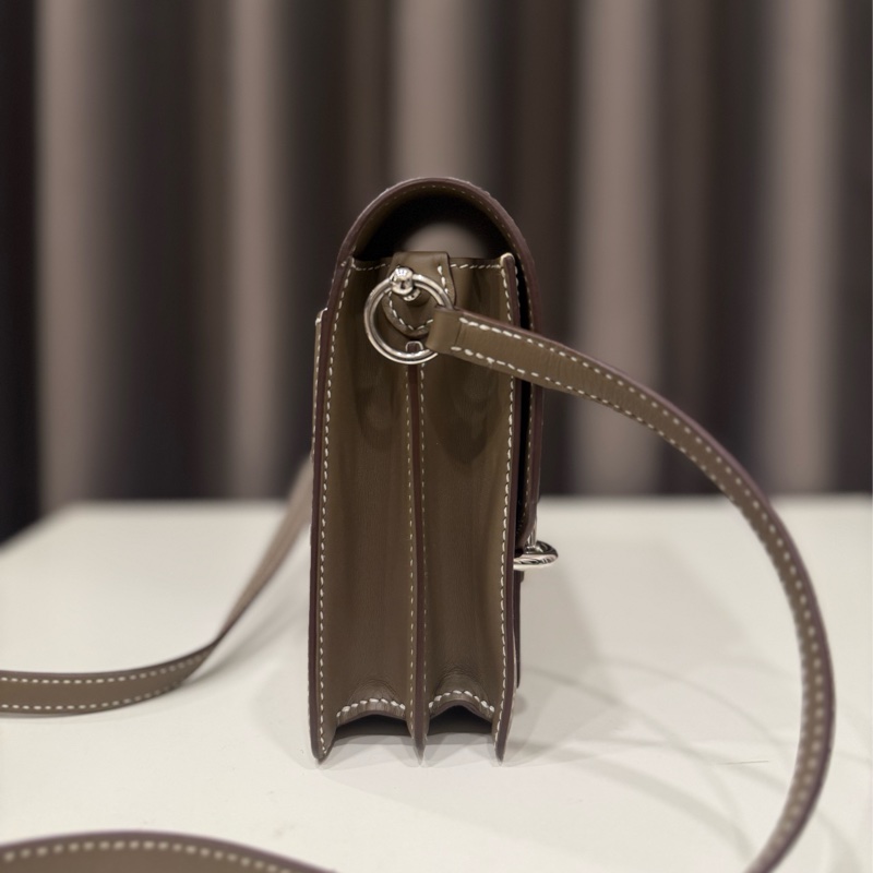 （超級爆款🫧）Hermes Roulis豬鼻子斜背包 大象灰mini Y刻 銀色五金-3