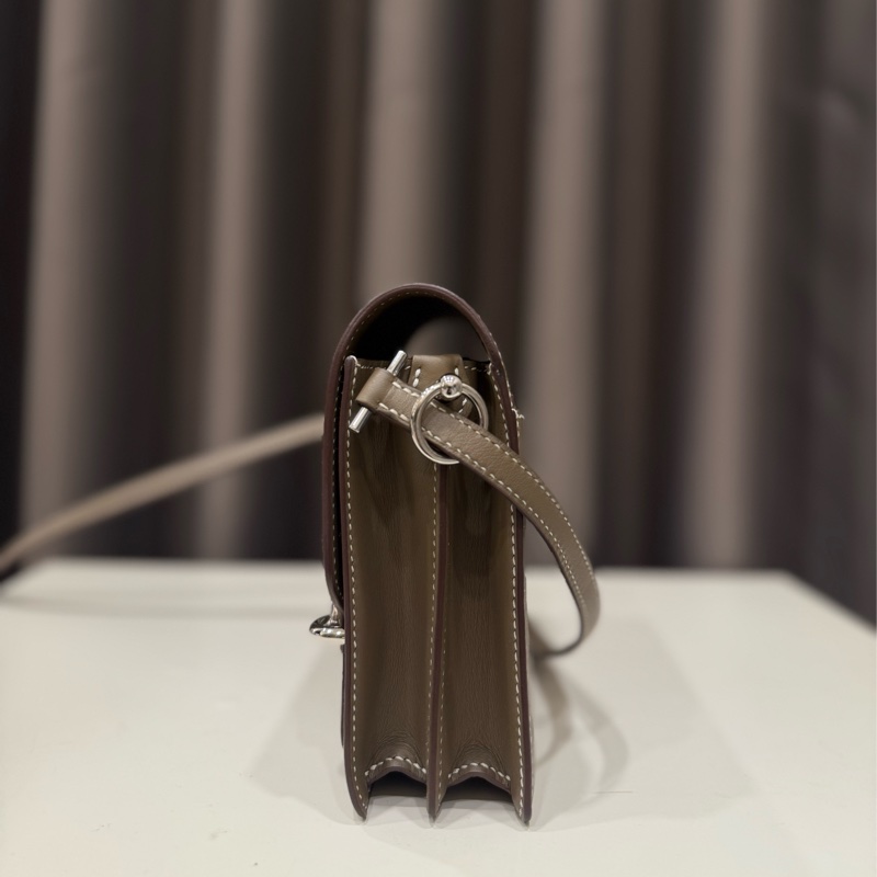 （超級爆款🫧）Hermes Roulis豬鼻子斜背包 大象灰mini Y刻 銀色五金-4