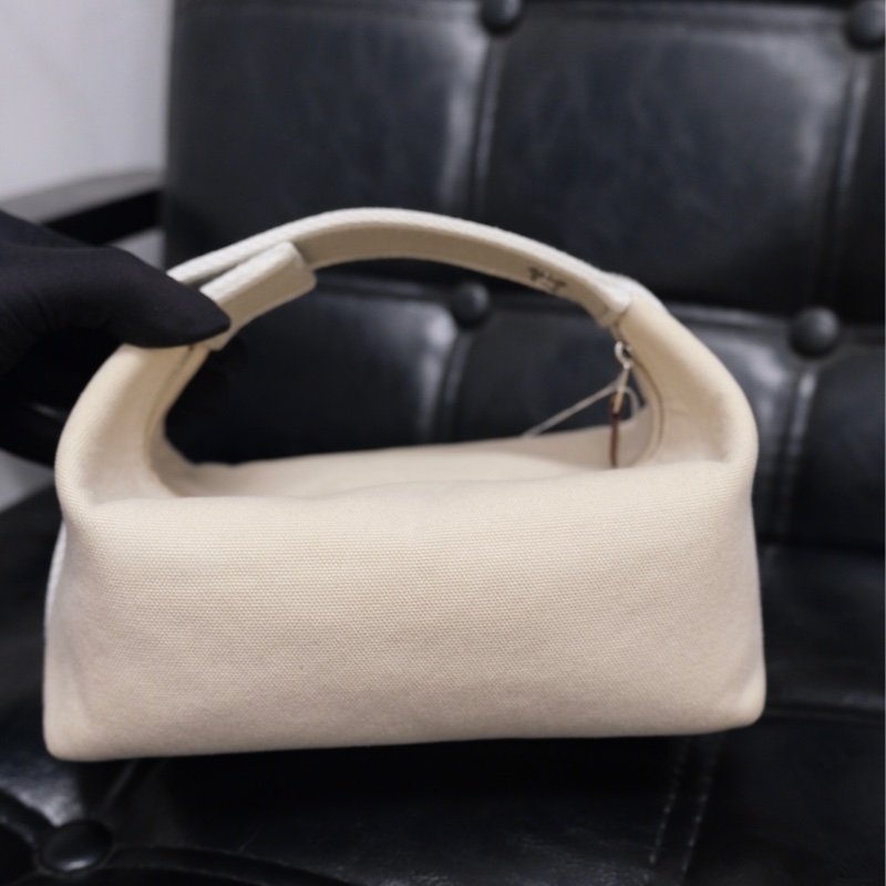 Hermes Brid A Black PM Canvas White Silver 愛馬仕米色帆布飯盒包-3