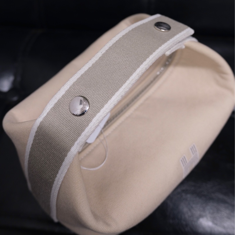 Hermes Brid A Black PM Canvas White Silver 愛馬仕米色帆布飯盒包-7