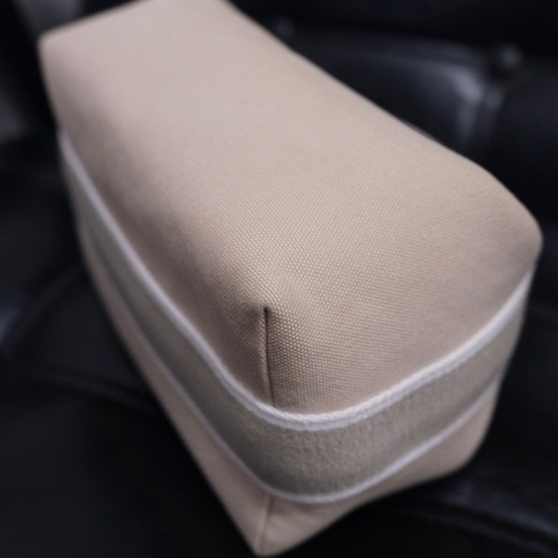 Hermes Brid A Black PM Canvas White Silver 愛馬仕米色帆布飯盒包-11