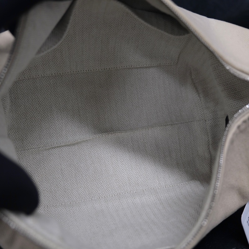 Hermes Brid A Black PM Canvas White Silver 愛馬仕米色帆布飯盒包-14