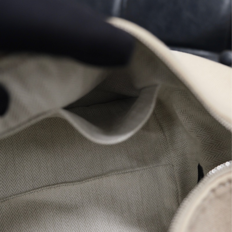 Hermes Brid A Black PM Canvas White Silver 愛馬仕米色帆布飯盒包-15