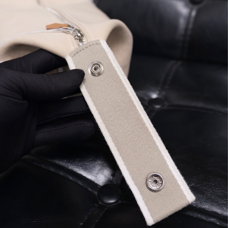 Hermes Brid A Black PM Canvas White Silver 愛馬仕米色帆布飯盒包-20