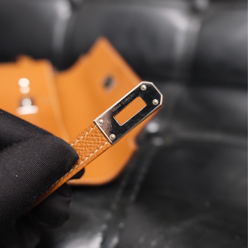 Hermes Kelly Wallet Veau Taurillon Clemence Long Wallet Gold Silver 愛馬仕金棕色銀扣Kelly 長銀包 TC皮-23