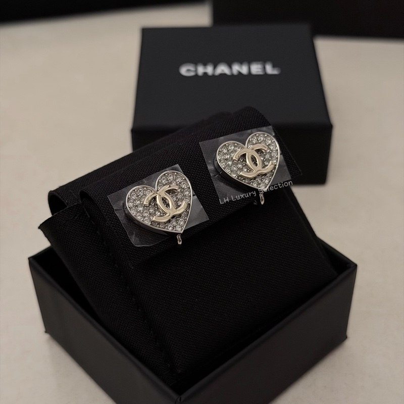 CHANEL26p愛心水鑽雙clogo耳夾💎【沒有耳洞的仙女們快來～😍】-2