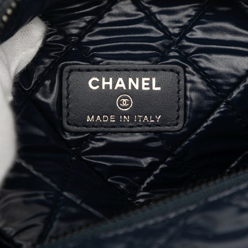 香奈兒 Coco Cocoon 手提包/手拿包/配件包/海軍藍尼龍皮革女士 CHANEL-4